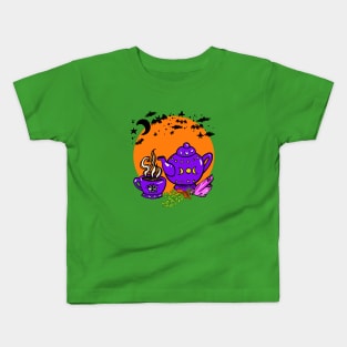 Halloween Magic Tea Pot - Witchy Brew Kids T-Shirt